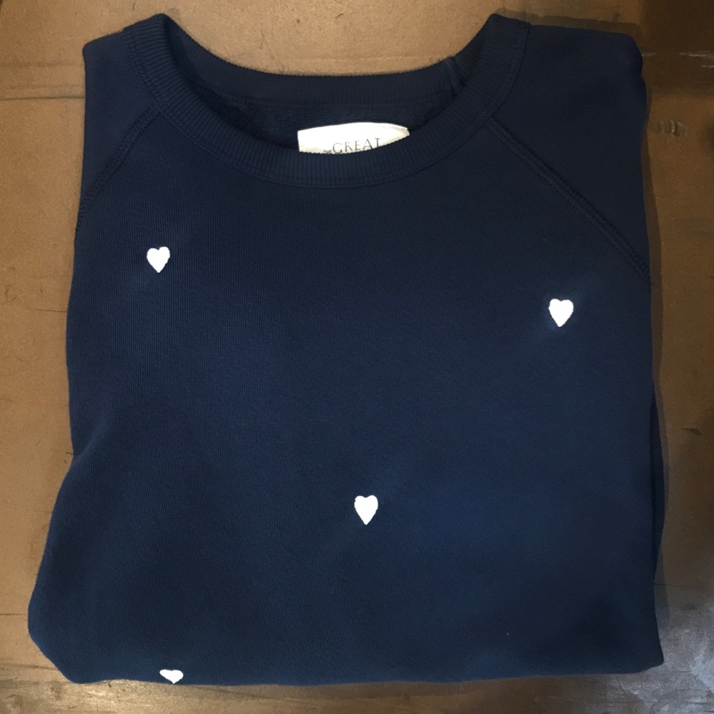 College Sweatshirt with HEART EMBROIDERY
